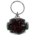 Rose Metal Key Chain with Enameled Details